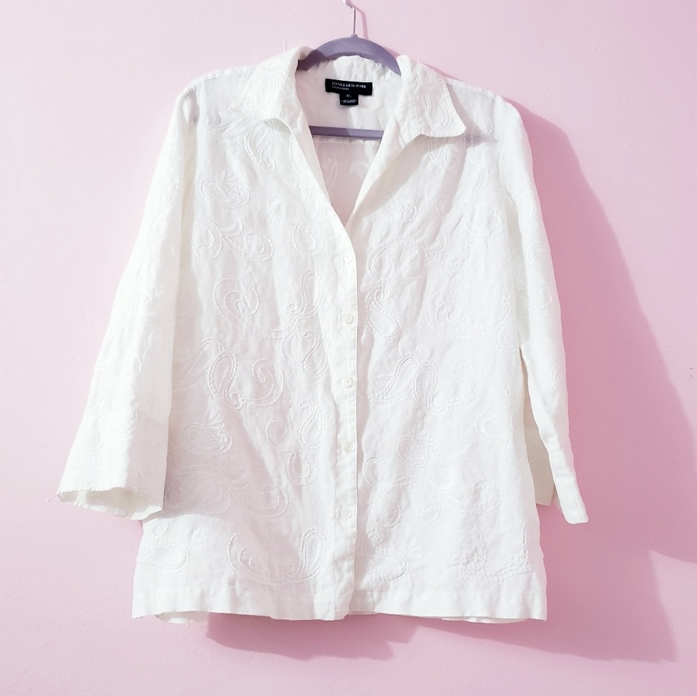 Jones New York Signature Paisley Buttons up Shirt